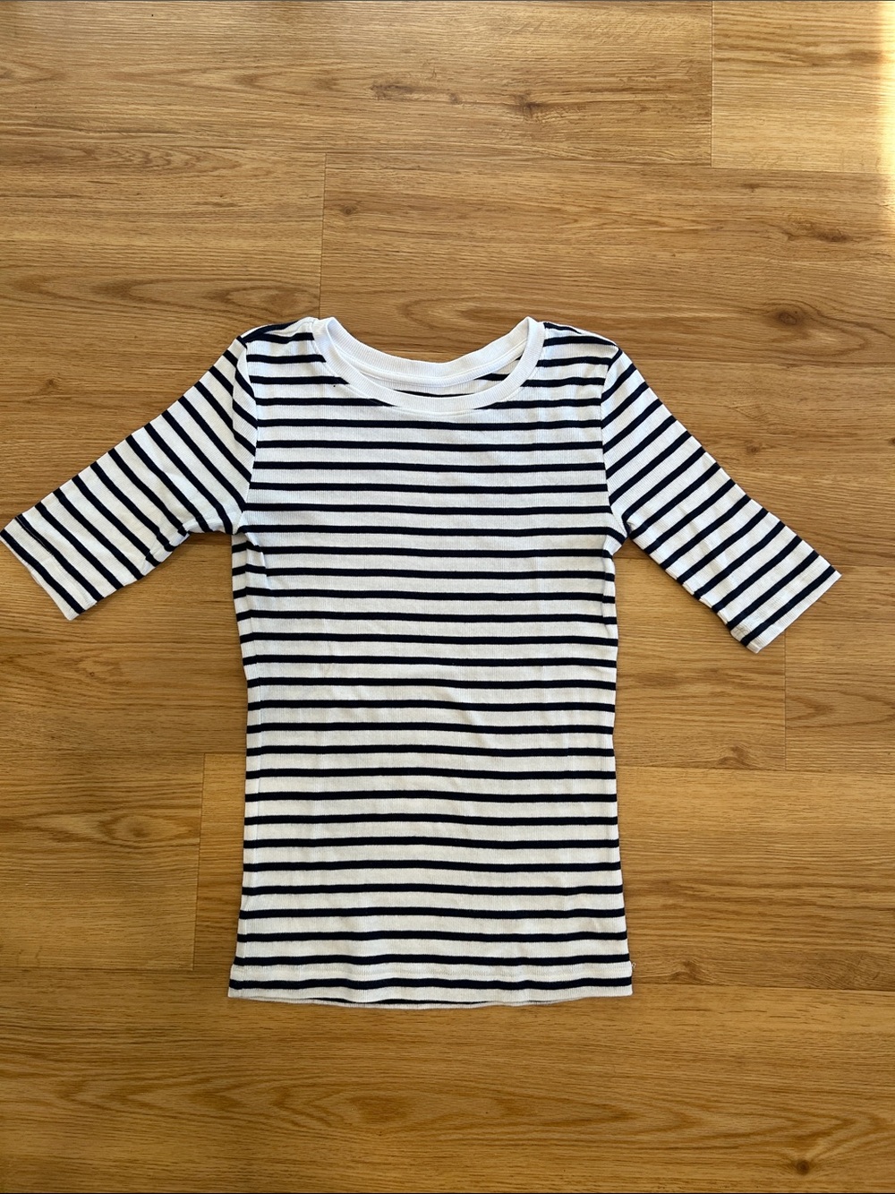 LOFT Women’s Striped Tee - White and Navy